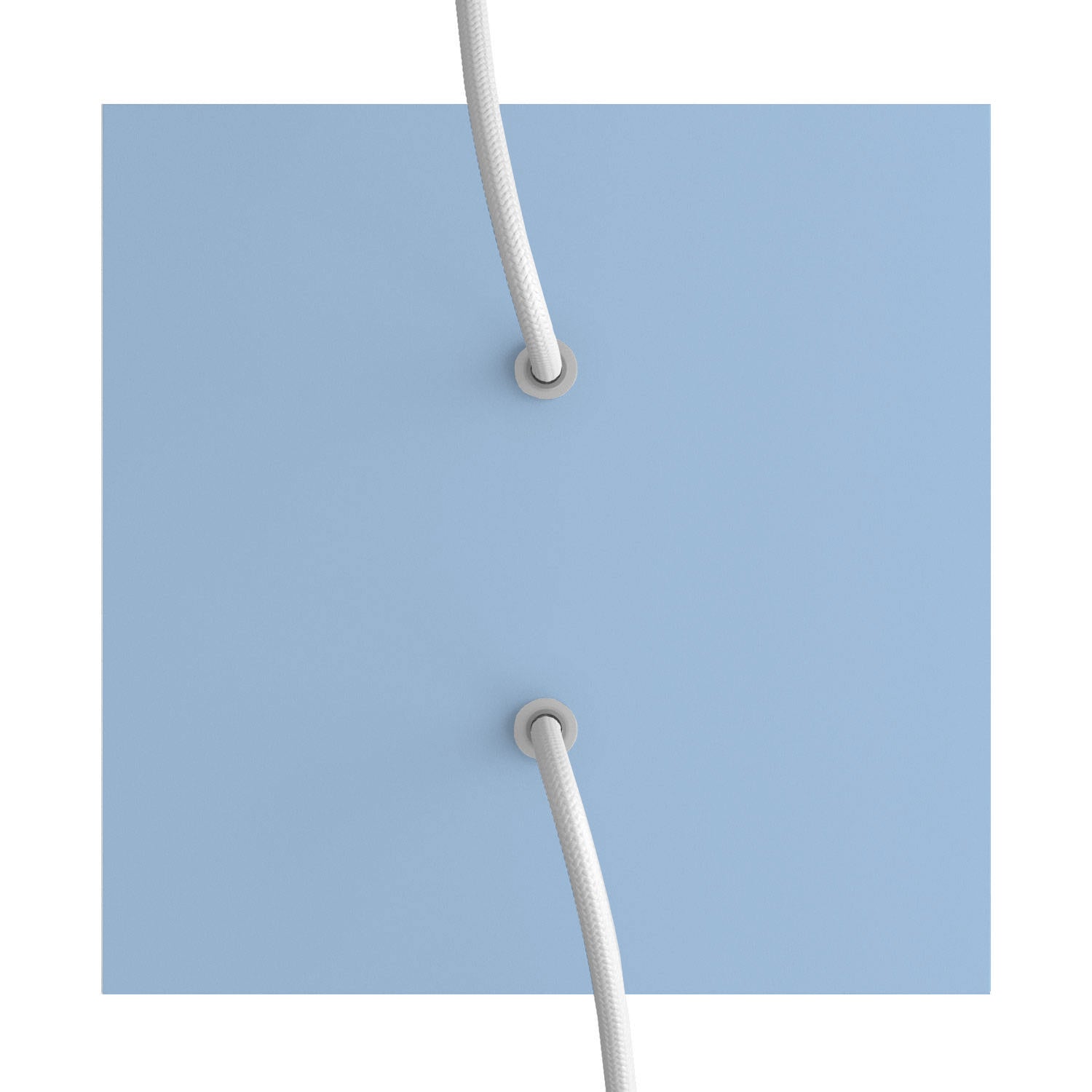 Rosone Rose-One quadrato, 200 mm con 2 fori e 4 fori laterali - Blu carta da zucchero Bianco