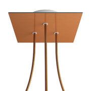 Rosone Rose-One quadrato, 200 mm con 3 fori e 4 fori laterali - Dibond Rame satinato Bianco