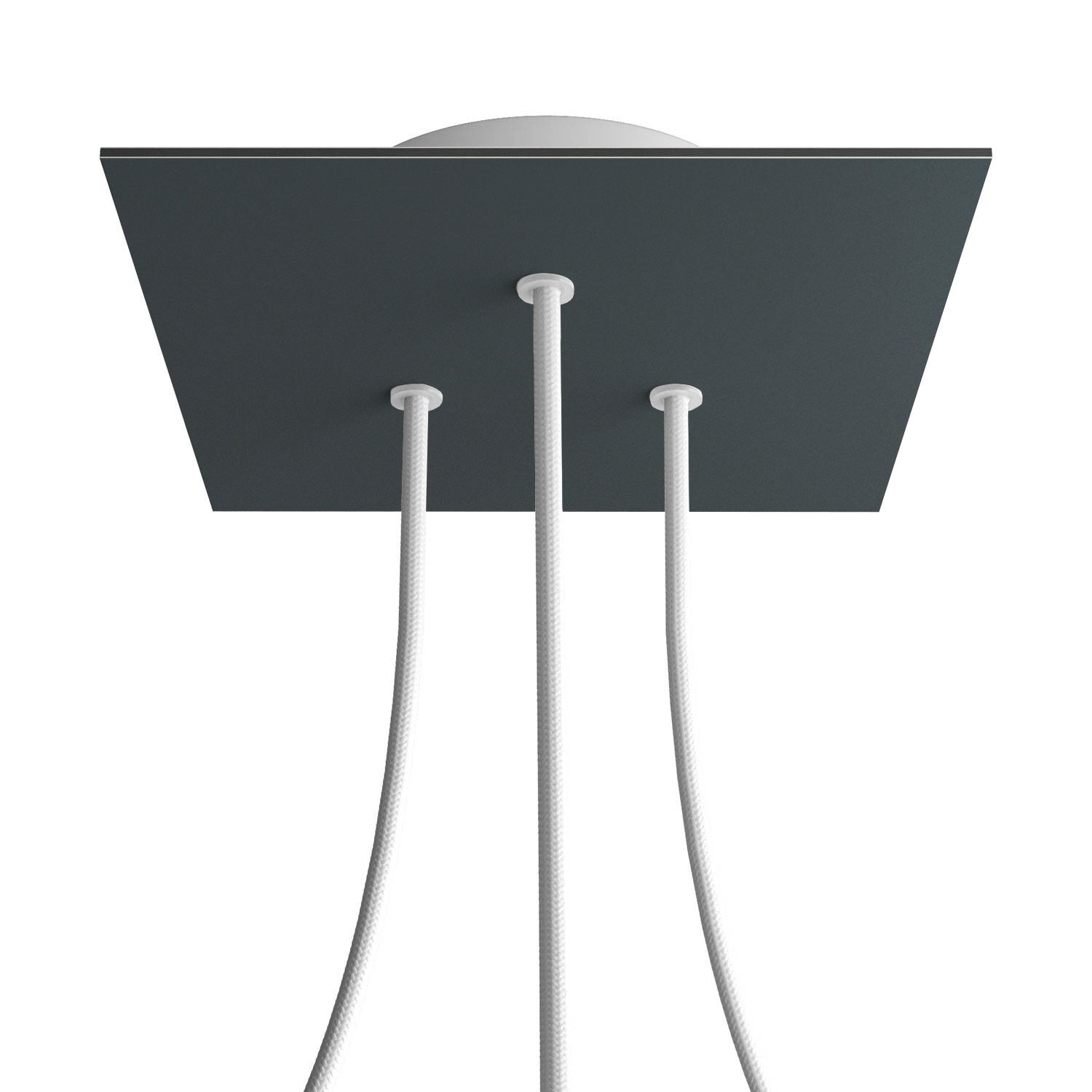 Rosone Rose-One quadrato, 200 mm con 3 fori e 4 fori laterali - Antracite Bianco