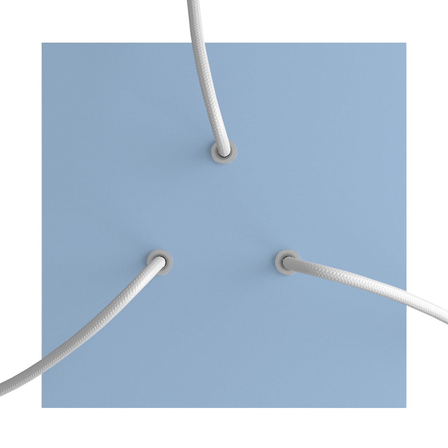 Rosone Rose-One quadrato, 200 mm con 3 fori e 4 fori laterali - Blu carta da zucchero Bianco