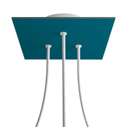 Rosone Rose-One quadrato, 200 mm con 3 fori e 4 fori laterali - Petrolio Bianco