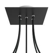 Rosone Rose-One quadrato, 200 mm con 5 fori e 4 fori laterali - Nero opaco Bianco