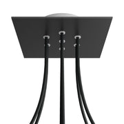 Rosone Rose-One quadrato, 200 mm con 7 fori e 4 fori laterali - Nero opaco Bianco