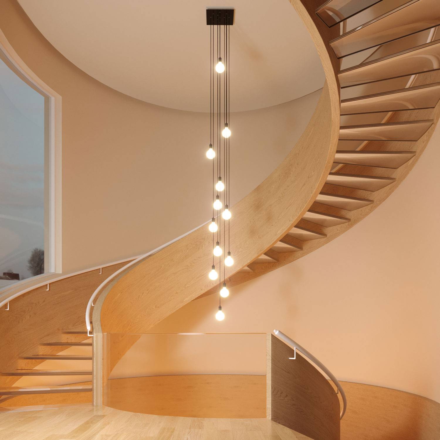 Rosone XXL Rose-One quadrato, 400 mm con 12 fori e 4 fori laterali - Marmo Marquina Bianco