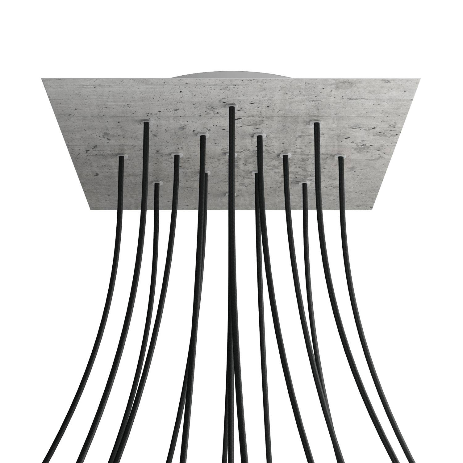 Rosone XXL Rose-One quadrato, 400 mm con 15 fori e 4 fori laterali - Cemento Bianco