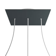 Rosone XXL Rose-One quadrato, 400 mm con 3 fori in linea e 4 fori laterali - Antracite Bianco