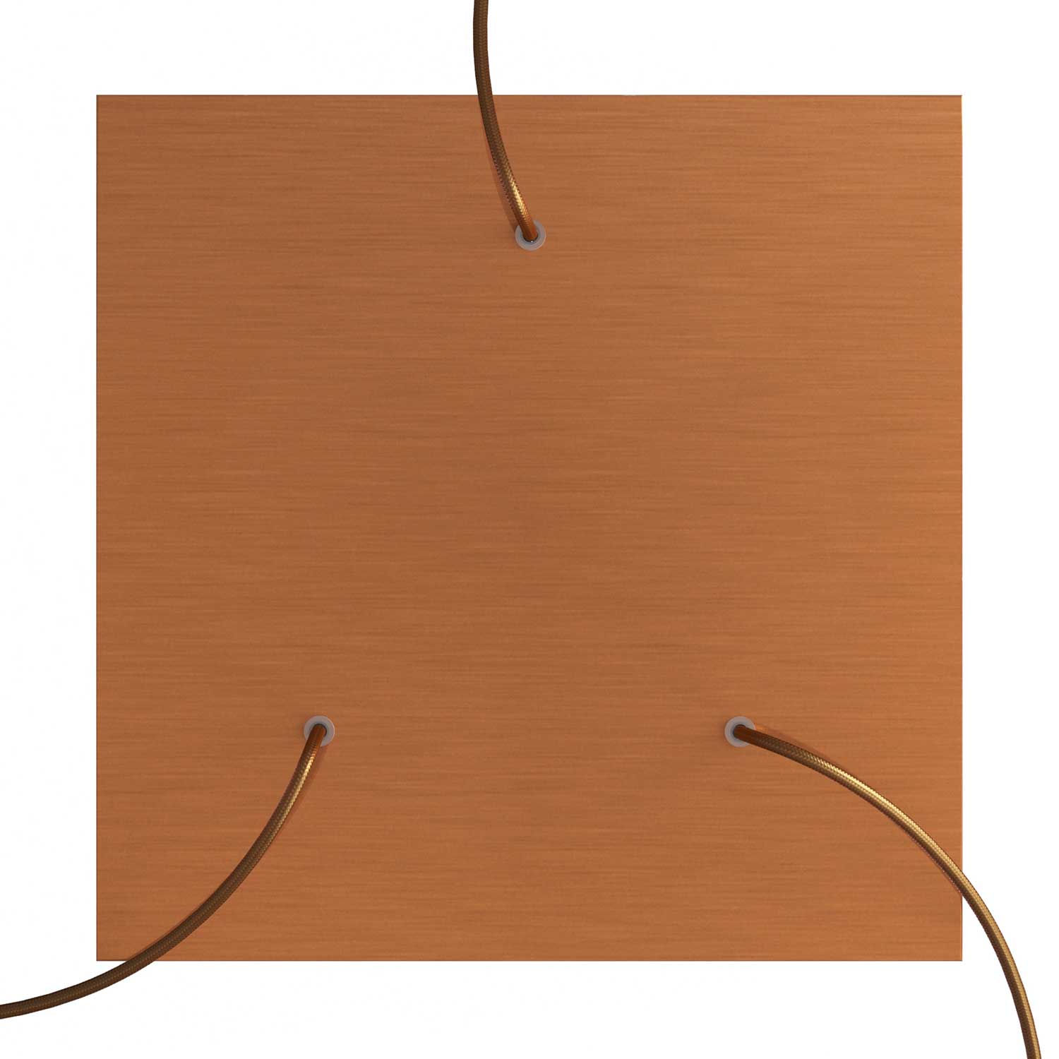 Rosone XXL Rose-One quadrato, 400 mm con 3 fori e 4 fori laterali - Dibond Rame satinato Bianco