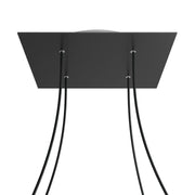 Rosone XXL Rose-One quadrato, 400 mm con 4 fori e 4 fori laterali - Nero opaco Bianco