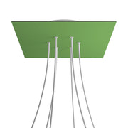 Rosone XXL Rose-One quadrato, 400 mm con 6 fori e 4 fori laterali - Verde prato Bianco