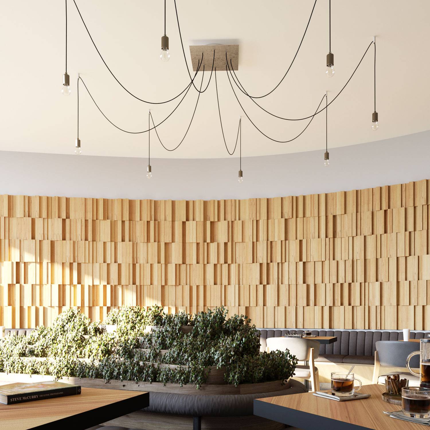 Rosone XXL Rose-One quadrato, 400 mm con 8 fori e 4 fori laterali - Dibond Rame satinato Bianco