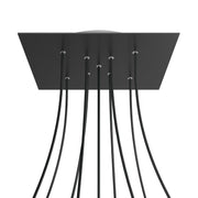 Rosone XXL Rose-One quadrato, 400 mm con 9 fori a X e 4 fori laterali - Nero opaco Bianco