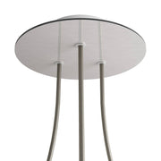 Rosone Rose-One rotondo, diametro 200 mm con 3 fori e 4 fori laterali - Dibond Acciaio satinato Bianco