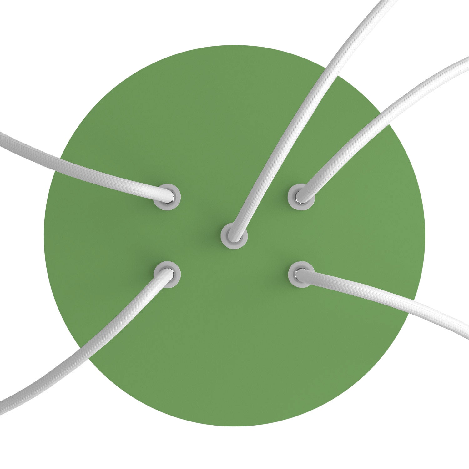 Rosone Rose-One rotondo, diametro 200 mm con 5 fori e 4 fori laterali - Verde prato Bianco