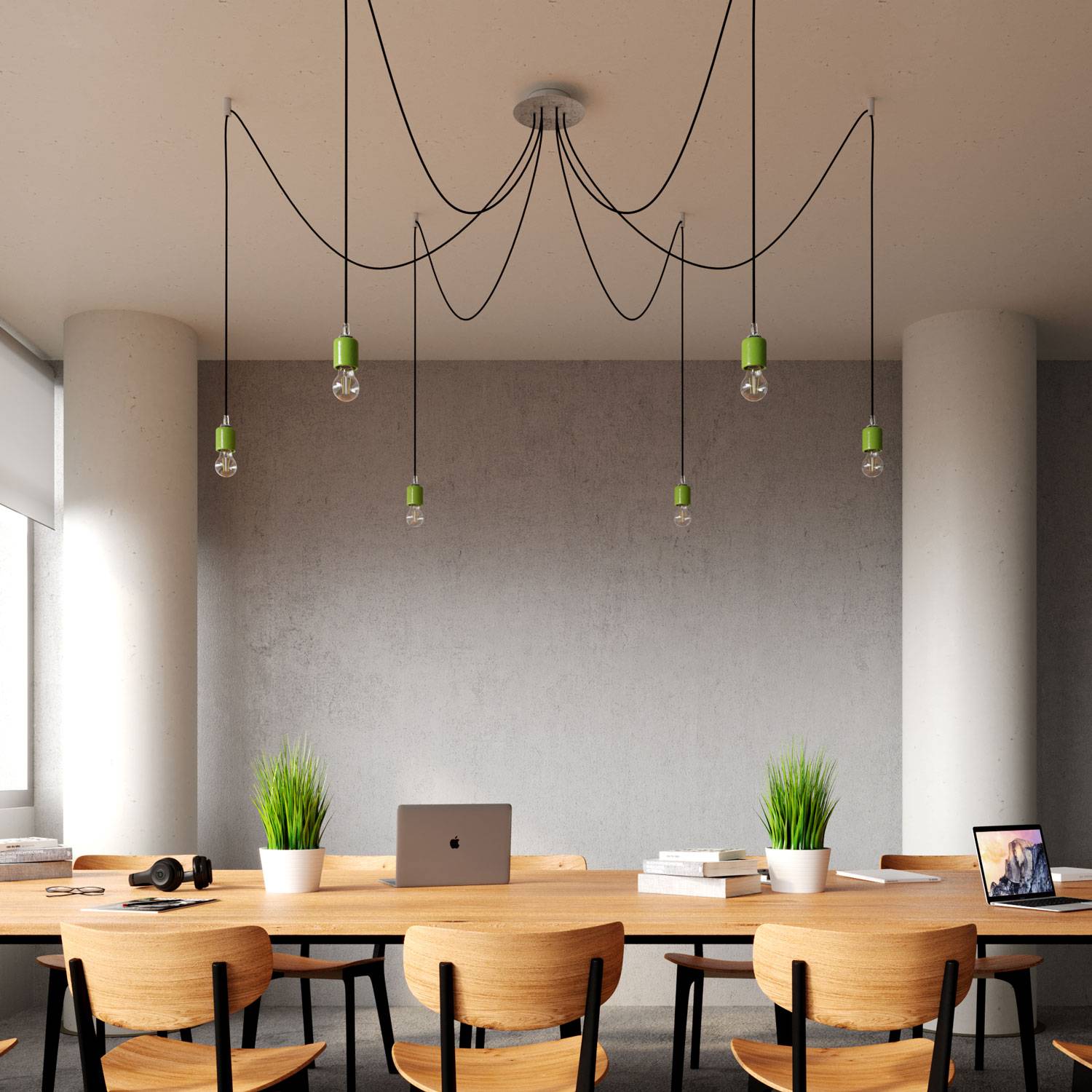 Rosone Rose-One rotondo, diametro 200 mm con 6 fori e 4 fori laterali - Dibond Rame satinato Bianco