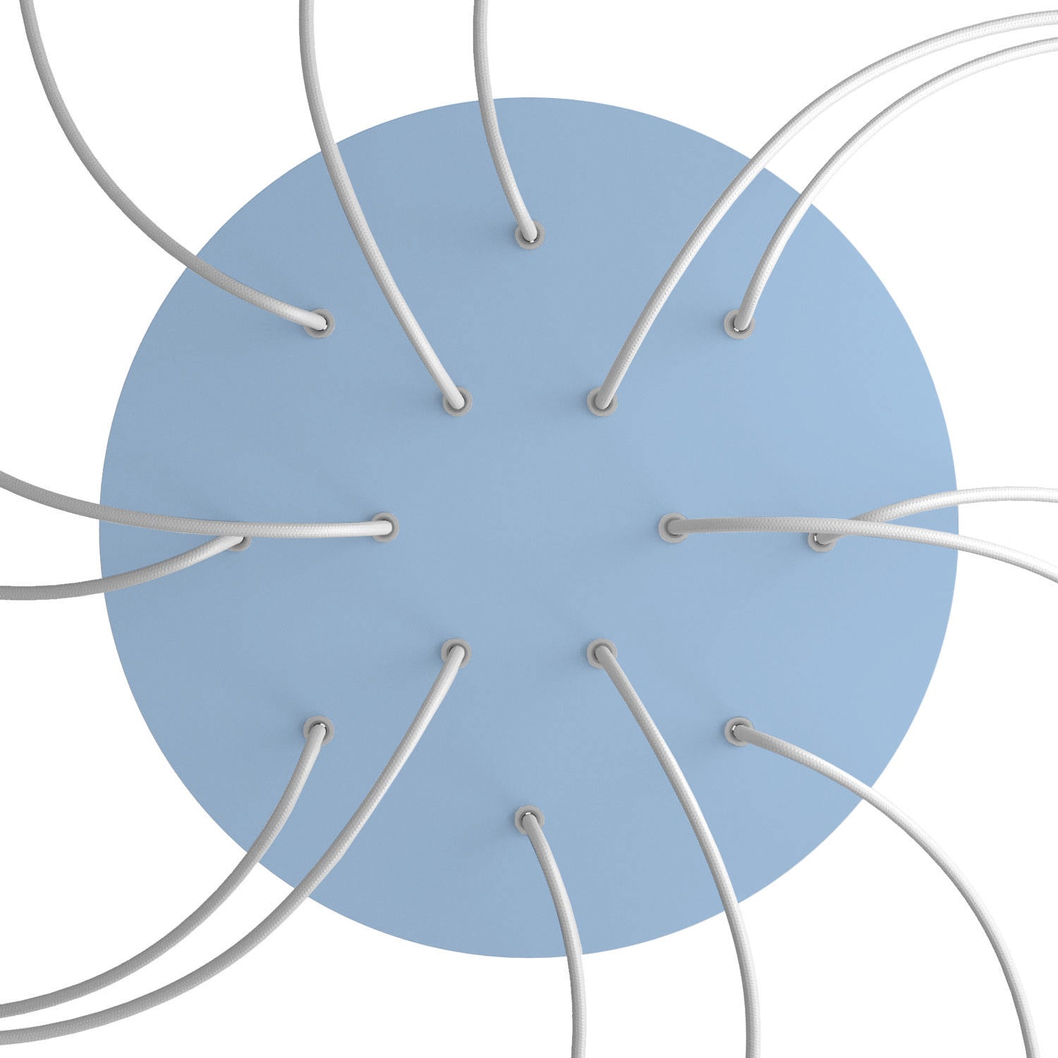 Rosone XXL Rose-One rotondo, diametro 400 mm con 14 fori e 4 fori laterali - Blu carta da zucchero Bianco