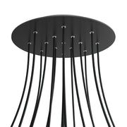 Rosone XXL Rose-One rotondo, diametro 400 mm con 15 fori e 4 fori laterali - Nero opaco Bianco