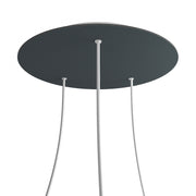 Rosone XXL Rose-One rotondo, diametro 400 mm con 3 fori e 4 fori laterali - Antracite Bianco