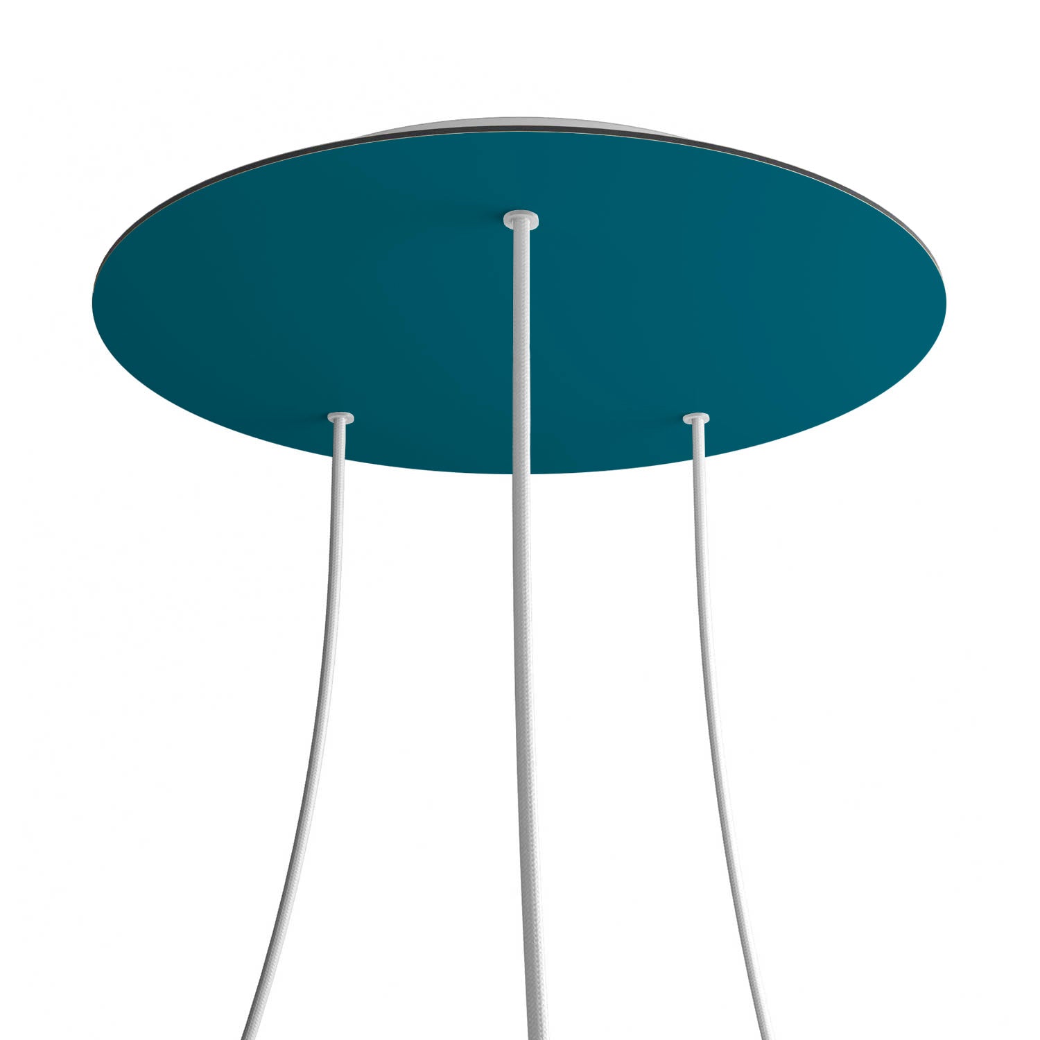 Rosone XXL Rose-One rotondo, diametro 400 mm con 3 fori e 4 fori laterali - Petrolio Bianco