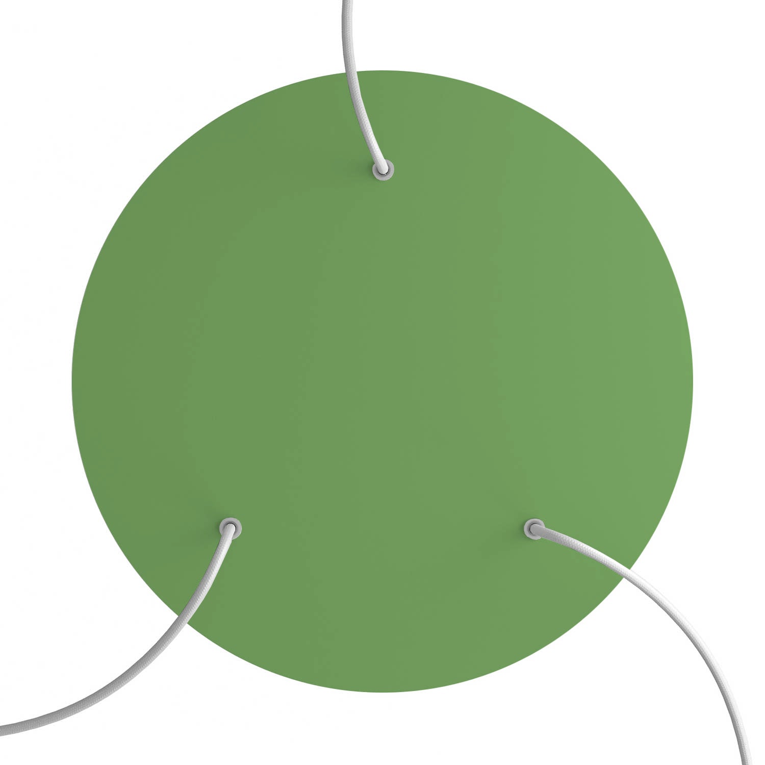 Rosone XXL Rose-One rotondo, diametro 400 mm con 3 fori e 4 fori laterali - Verde prato Bianco