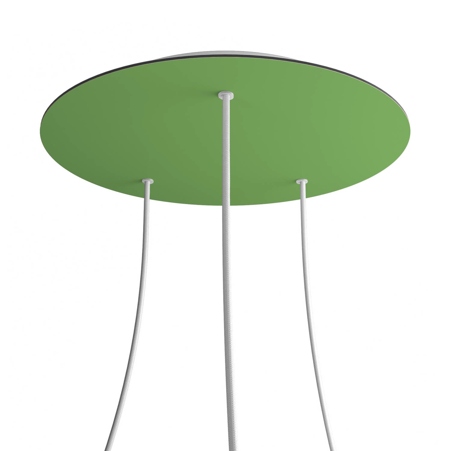 Rosone XXL Rose-One rotondo, diametro 400 mm con 3 fori e 4 fori laterali - Verde prato Bianco