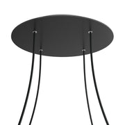 Rosone XXL Rose-One rotondo, diametro 400 mm con 4 fori e 4 fori laterali - Nero opaco Bianco