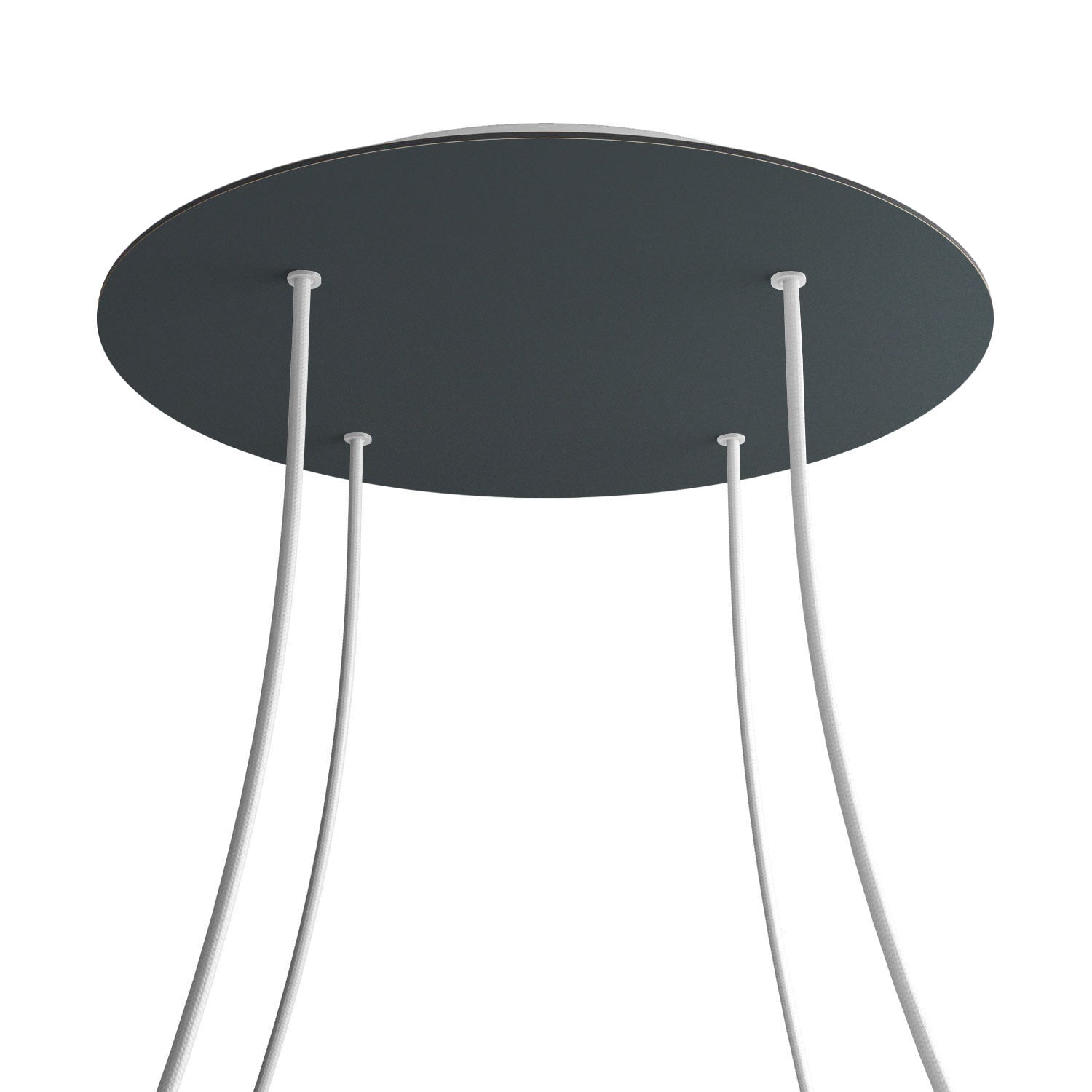 Rosone XXL Rose-One rotondo, diametro 400 mm con 4 fori e 4 fori laterali - Antracite Bianco