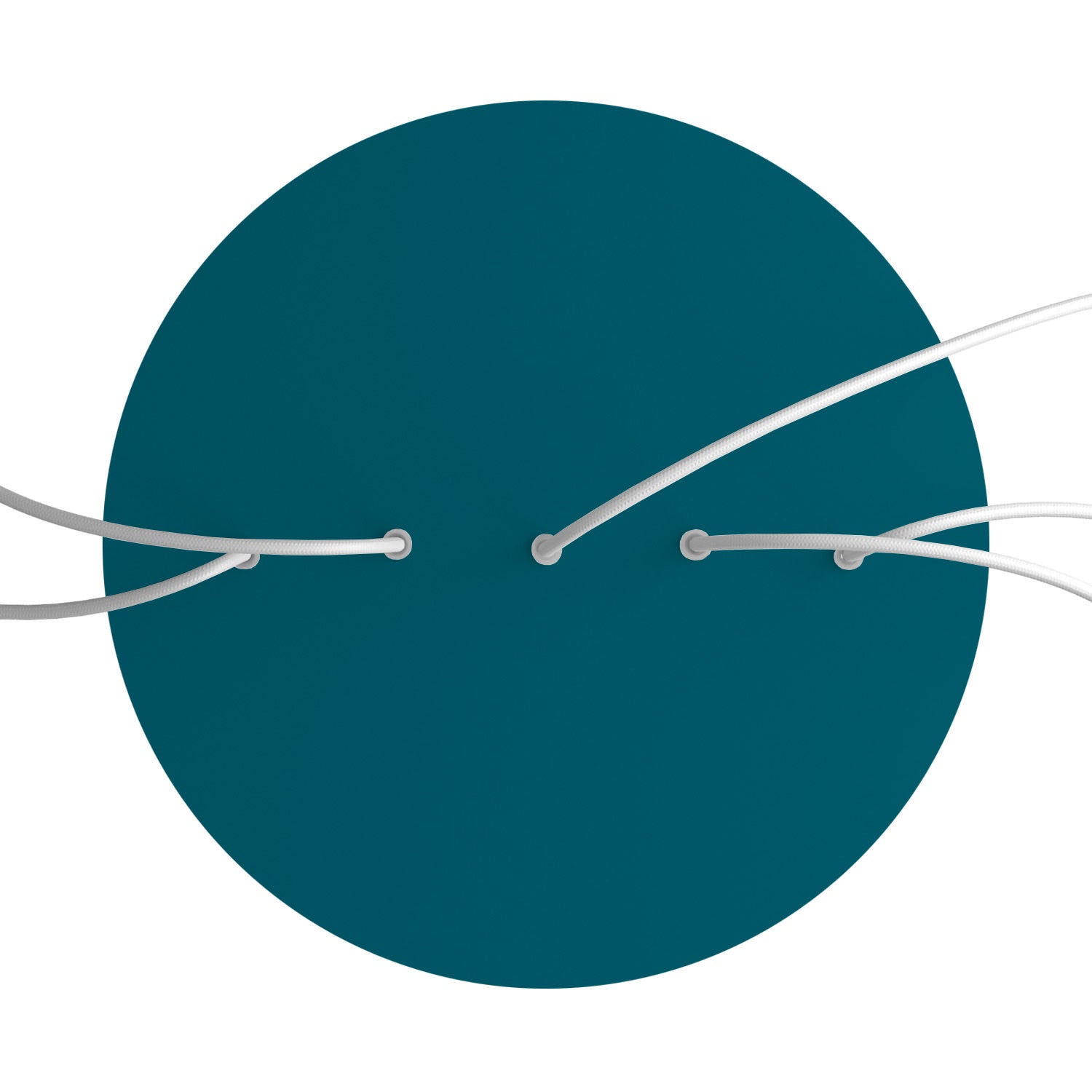 Rosone XXL Rose-One rotondo, diametro 400 mm con 5 fori in linea e 4 fori laterali - Petrolio Bianco