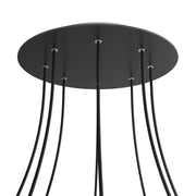 Rosone XXL Rose-One rotondo, diametro 400 mm con 8 fori e 4 fori laterali - Nero opaco Bianco