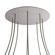 Rosone XXL Rose-One rotondo, diametro 400 mm con 8 fori e 4 fori laterali - Dibond Acciaio satinato Bianco