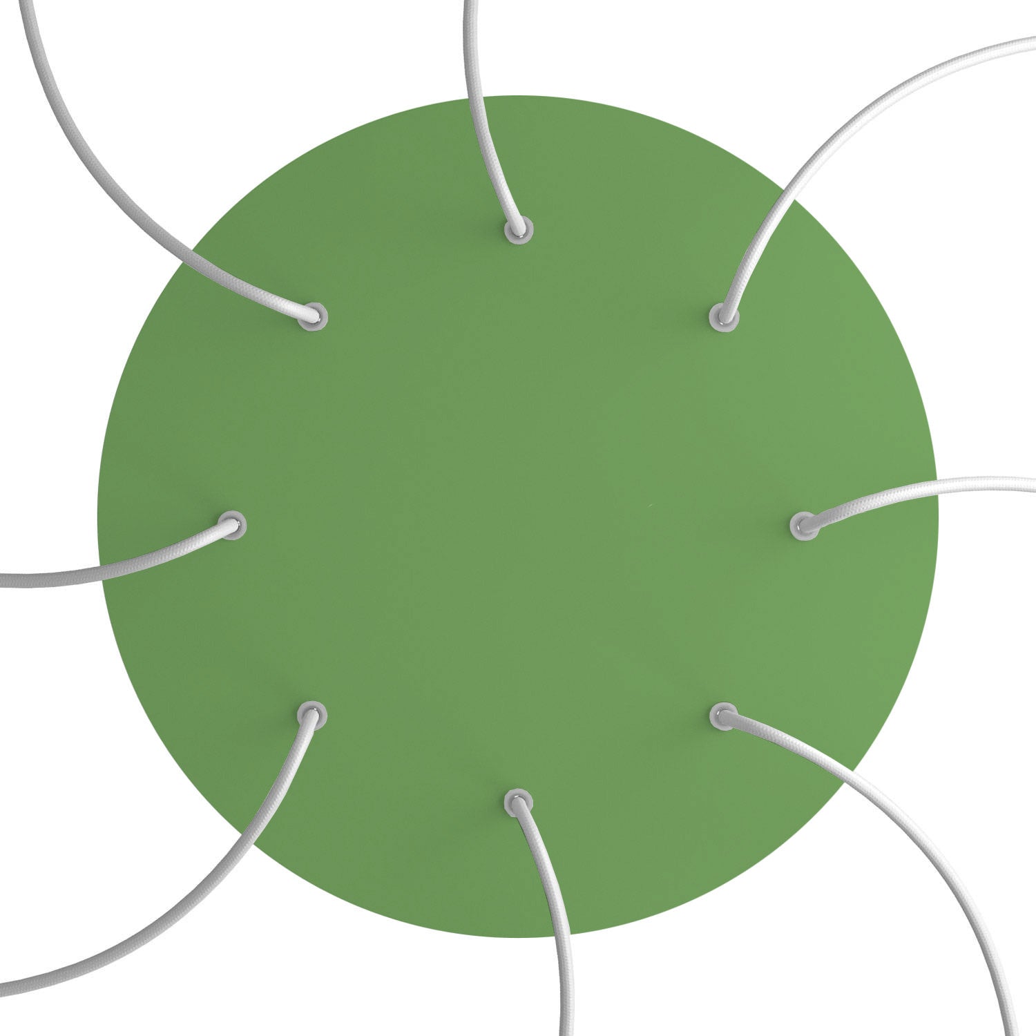 Rosone XXL Rose-One rotondo, diametro 400 mm con 8 fori e 4 fori laterali - Verde prato Bianco