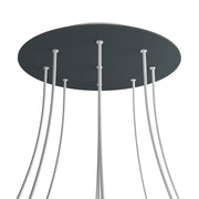 Rosone XXL Rose-One rotondo, diametro 400 mm con 9 fori e 4 fori laterali - Antracite Bianco