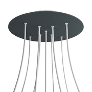 Rosone XXL Rose-One rotondo, diametro 400 mm con 9 fori a X e 4 fori laterali - Antracite Bianco