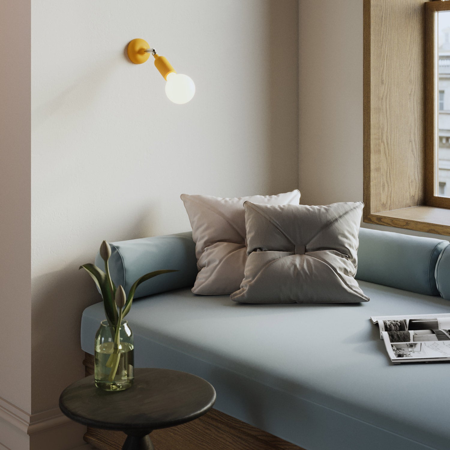 Kit rosone in silicone con foro centrale e predisposizione per foro laterale - Giallo