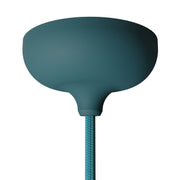 Kit rosone in silicone con foro centrale e predisposizione per foro laterale - Petrolio