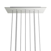 Rosone XXL Rose-One rettangolare a 10 fori e 6 fori laterali, dimensioni 675 x 225 mm - Dibond Bianco opaco Bianco