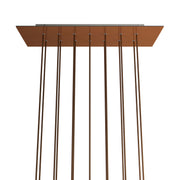 Rosone XXL Rose-One rettangolare a 14 fori e 6 fori laterali, dimensioni 675 x 225 mm - Dibond Rame satinato Bianco