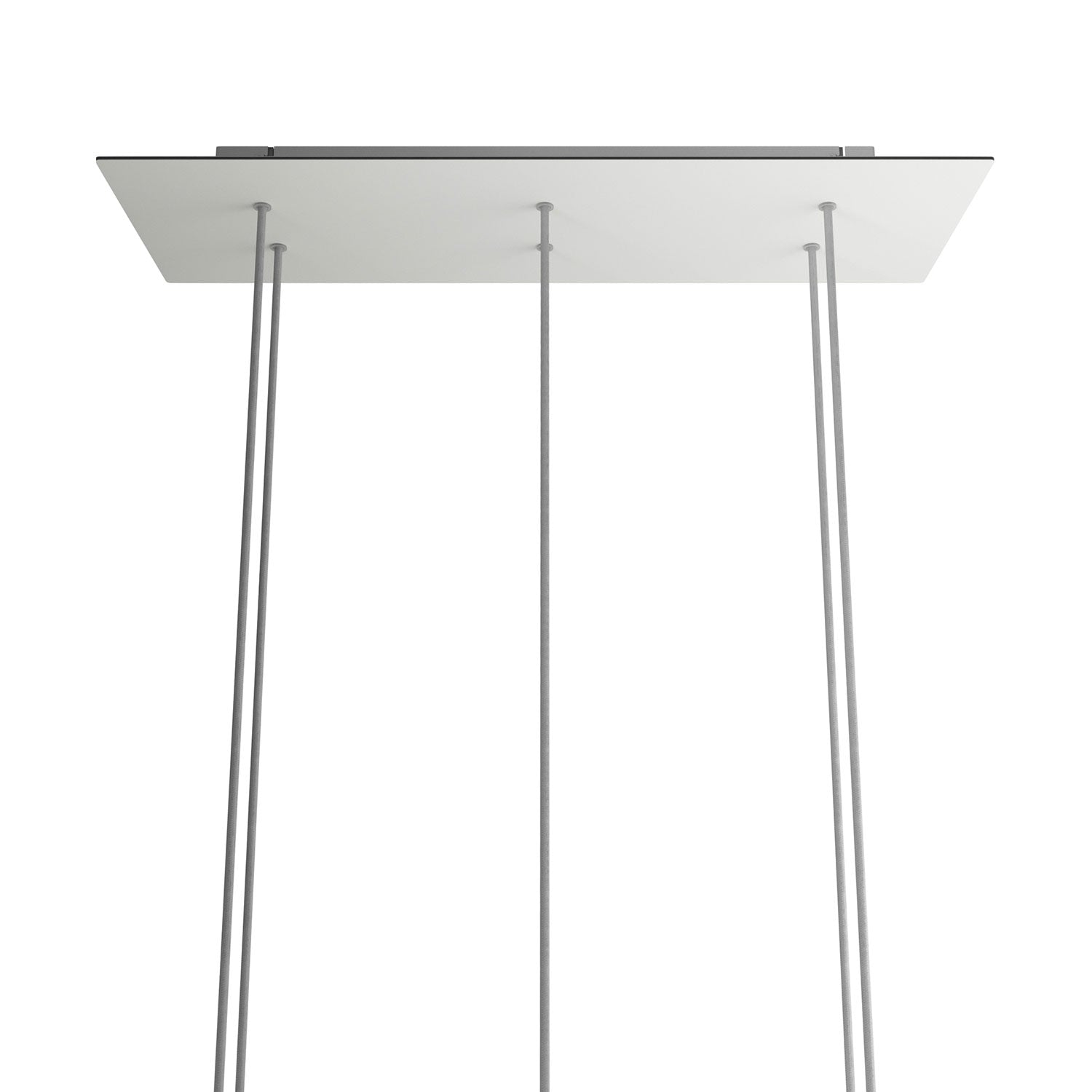 Rosone XXL Rose-One rettangolare a 6 fori e 6 fori laterali, dimensioni 675 x 225 mm - Dibond Bianco opaco Bianco