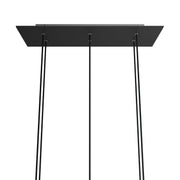 Rosone XXL Rose-One rettangolare a 6 fori e 6 fori laterali, dimensioni 675 x 225 mm - Dibond Nero opaco Bianco