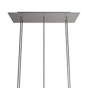 Rosone XXL Rose-One rettangolare a 6 fori e 6 fori laterali, dimensioni 675 x 225 mm - Dibond Acciaio satinato Bianco