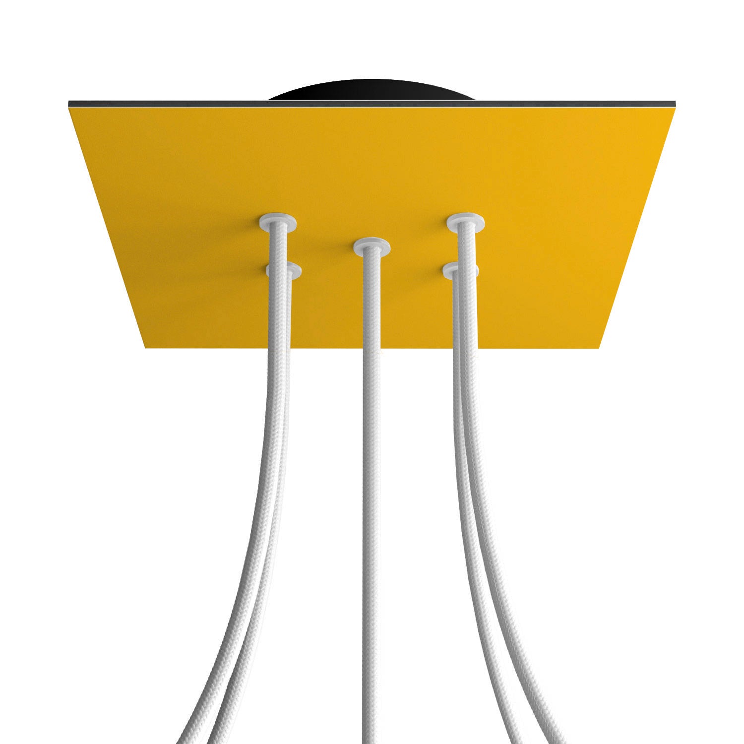 Rosone Rose-One quadrato, 200 mm con 5 fori e 4 fori laterali - Mostarda Nero