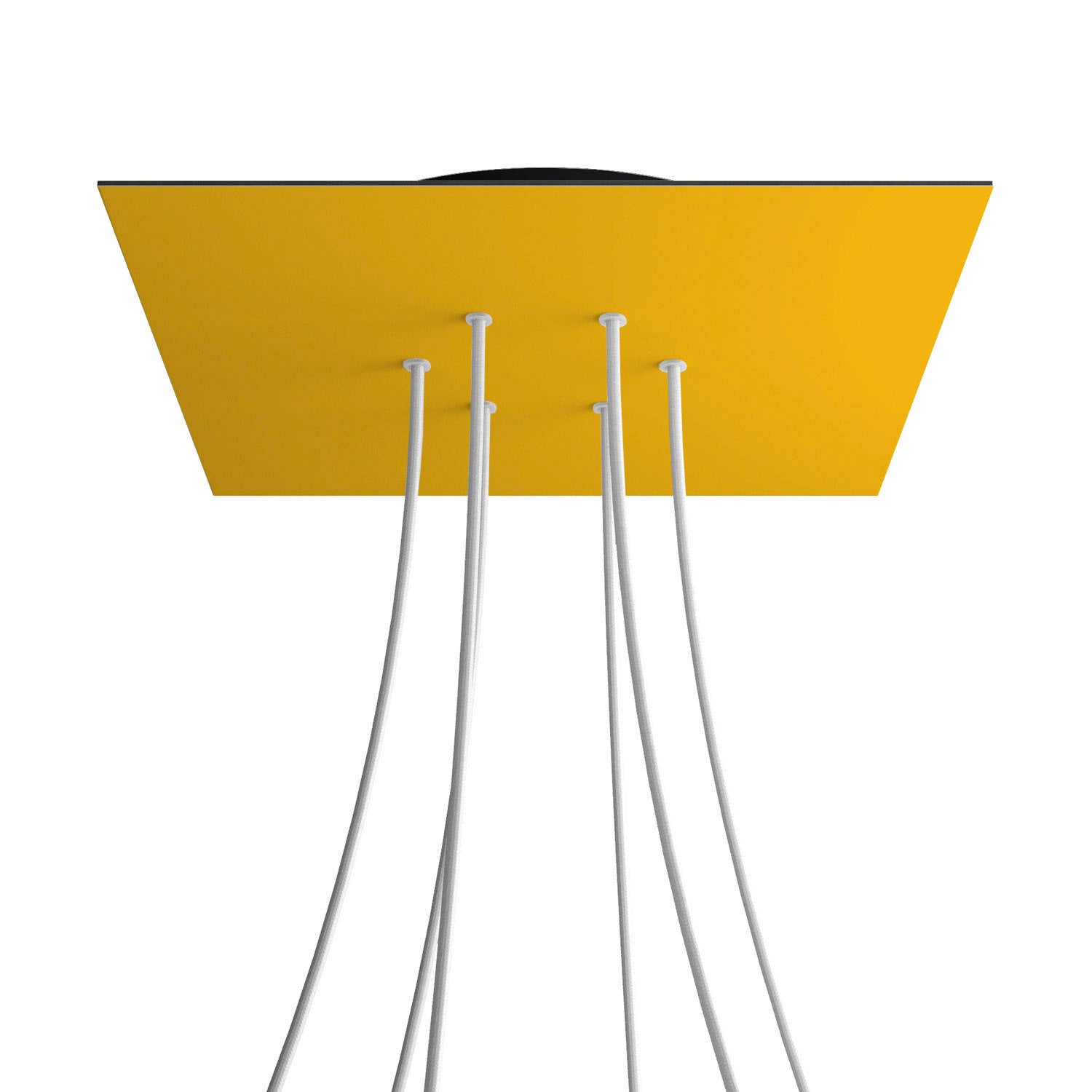 Rosone XXL Rose-One quadrato, 400 mm con 6 fori e 4 fori laterali - Mostarda Nero