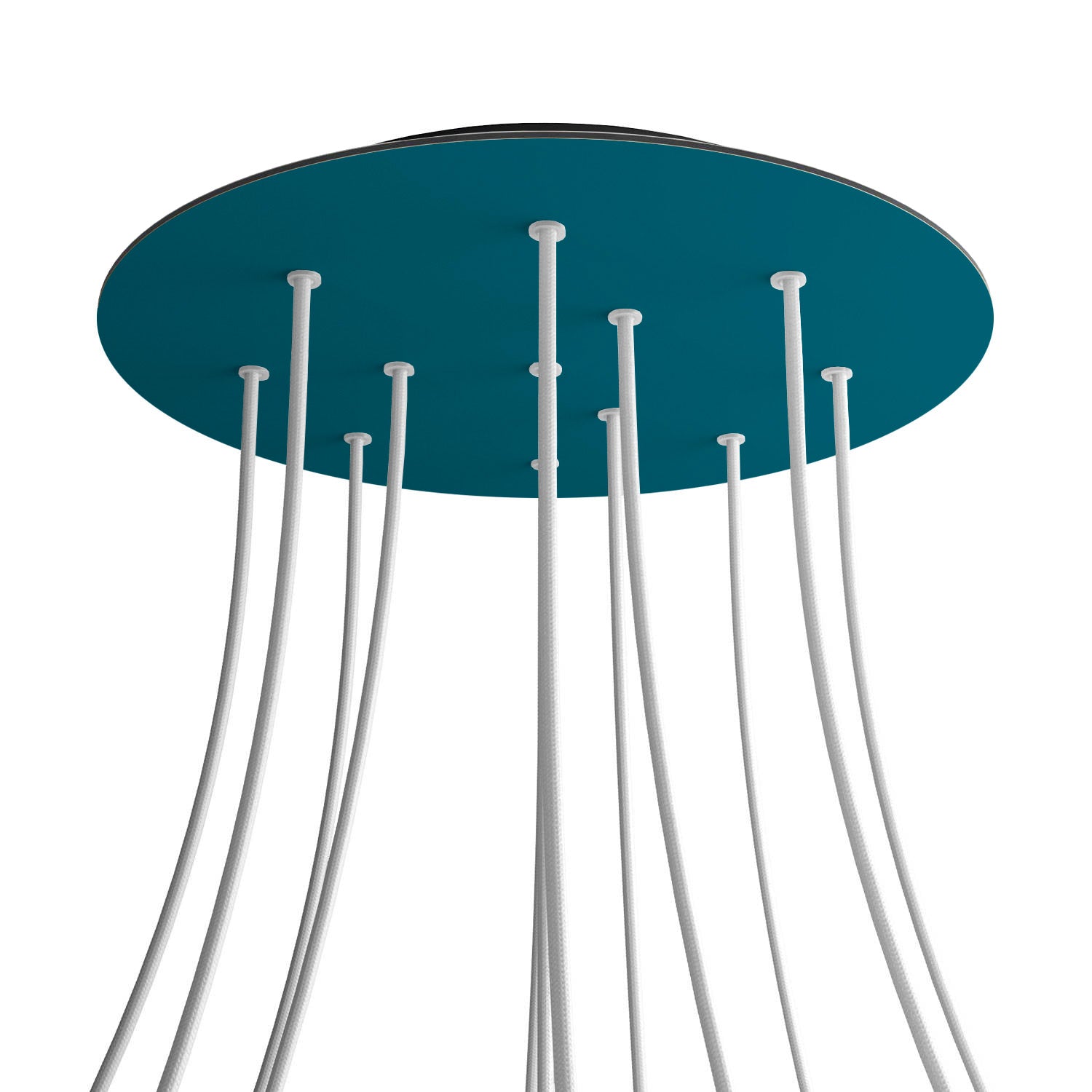 Rosone XXL Rose-One rotondo, diametro 400 mm con 12 fori e 4 fori laterali - Petrolio Nero