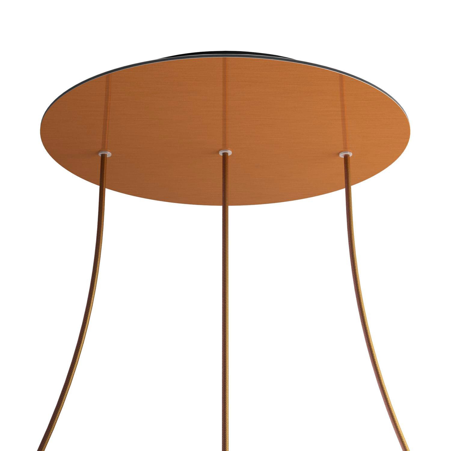 Rosone XXL Rose-One rotondo, diametro 400 mm con 3 fori in linea e 4 fori laterali - Dibond Rame satinato Nero