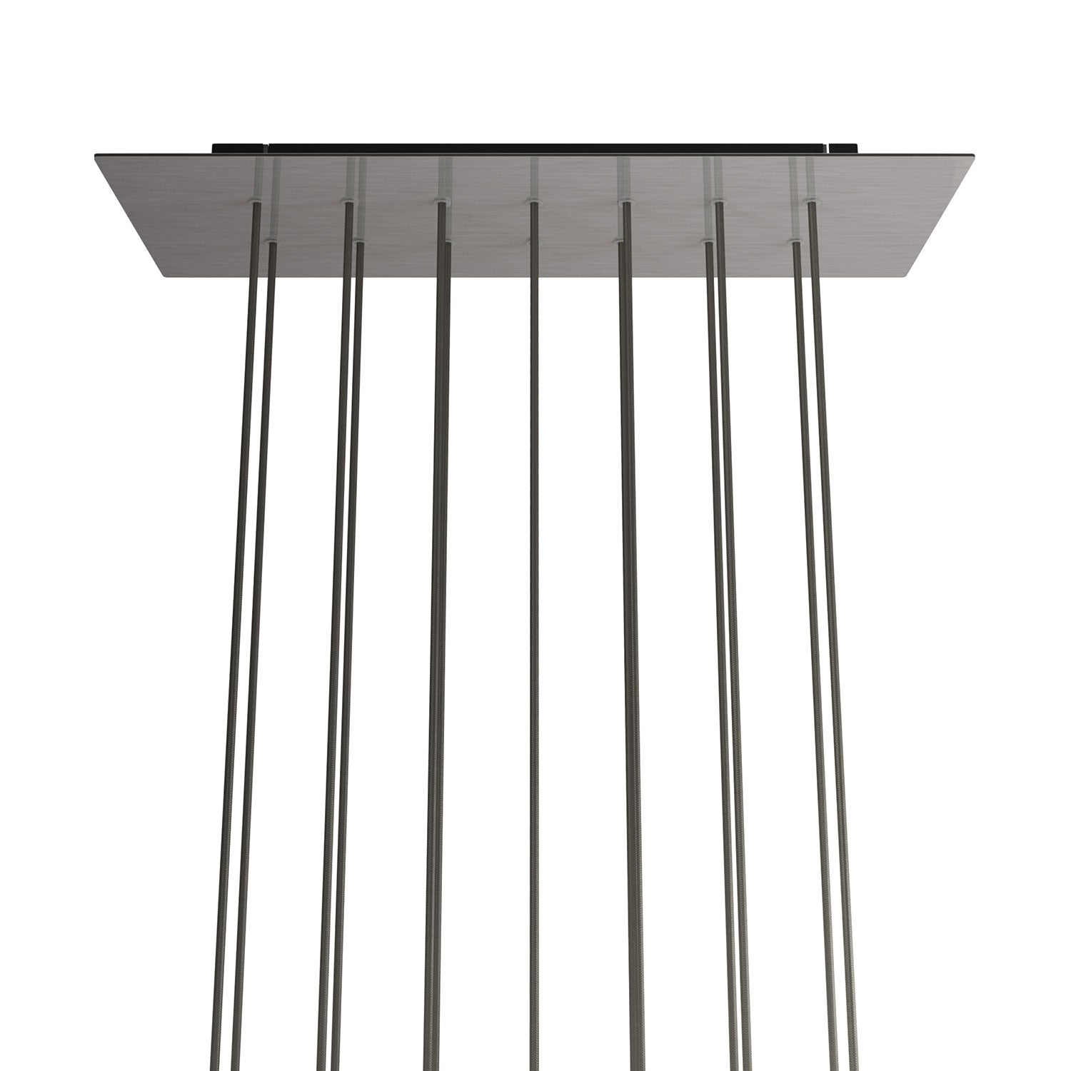 Rosone XXL Rose-One rettangolare a 14 fori e 6 fori laterali, dimensioni 675 x 225 mm - Dibond Acciaio satinato Nero