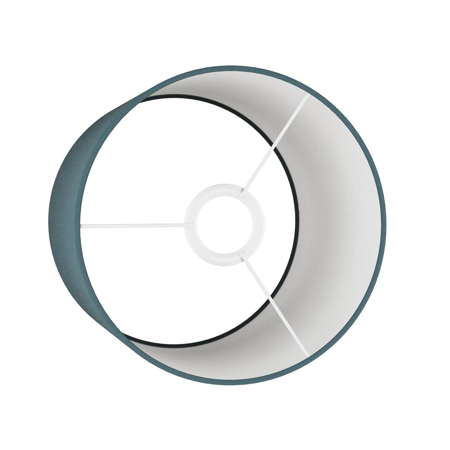 Paralume Cilindro M in tessuto con attacco E27 - Made in Italy - Teletta azzurro severo