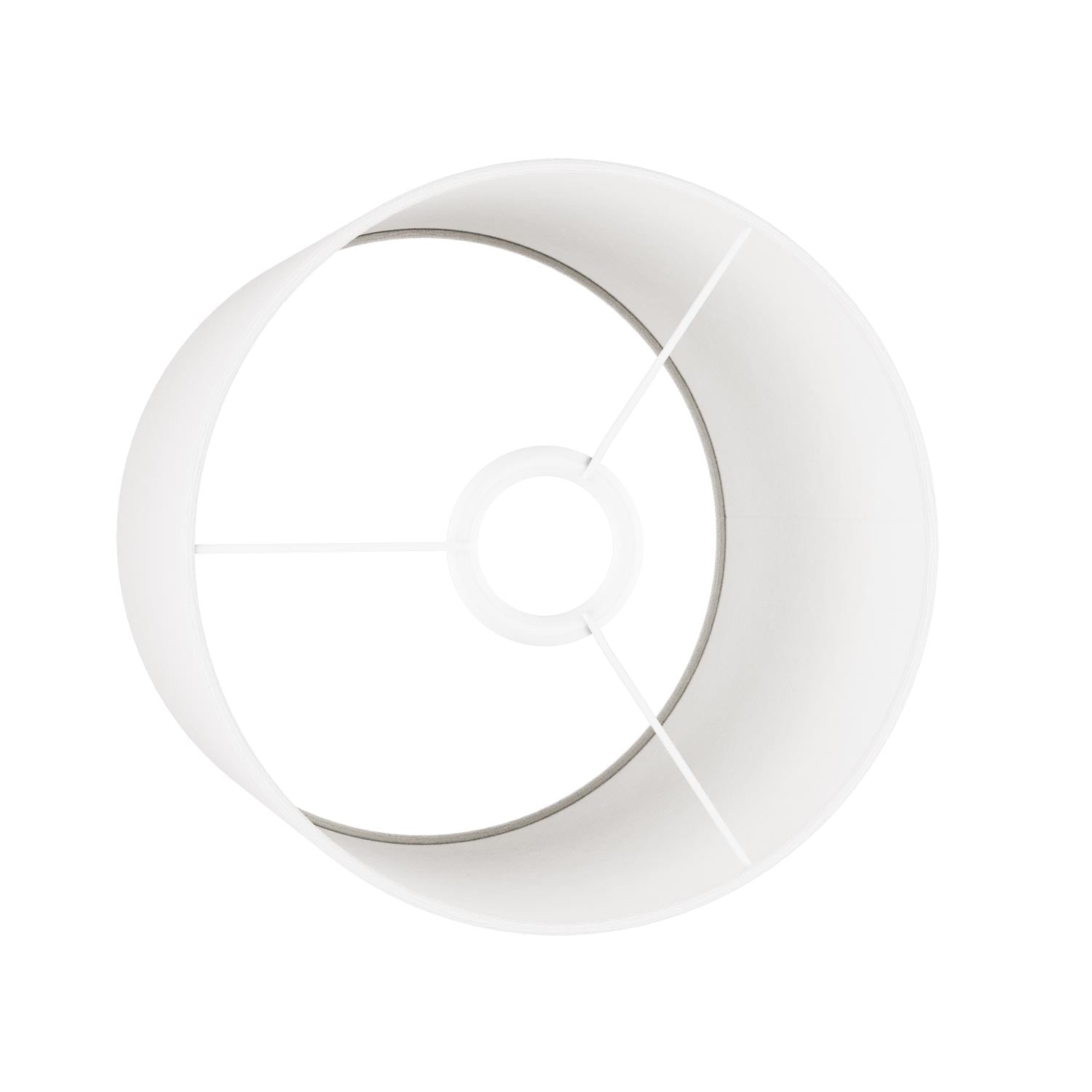 Paralume Cilindro M in tessuto con attacco E27 - Made in Italy - Lino bianco lucido