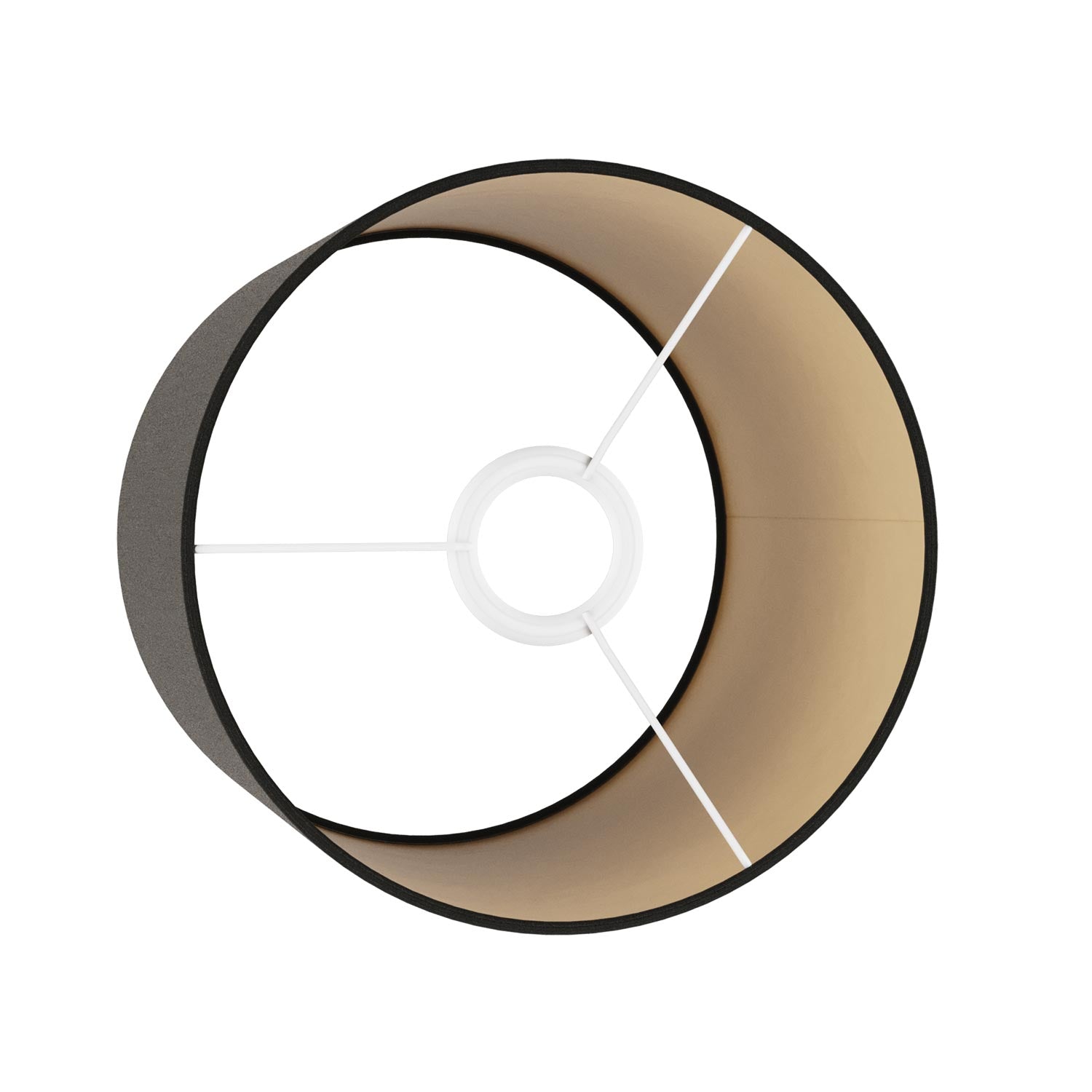 Paralume Cilindro M in tessuto con attacco E27 - Made in Italy - Cinette nero interno Oro