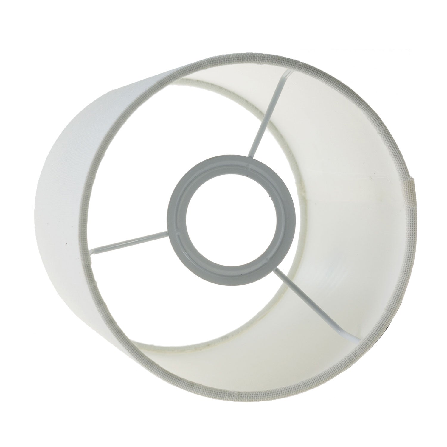 Paralume Cilindro in tessuto con attacco E27 - 100% Made in Italy - Lino bianco lucido