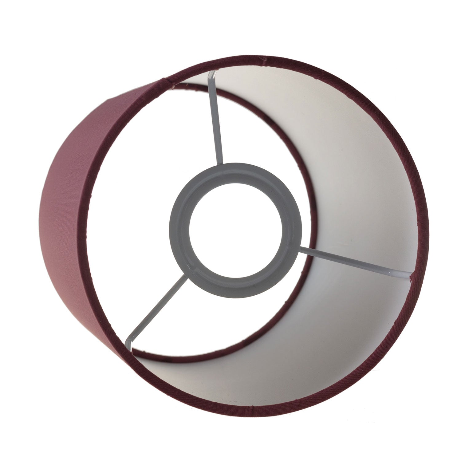 Paralume Cilindro in tessuto con attacco E27 - 100% Made in Italy - Teletta bordeaux