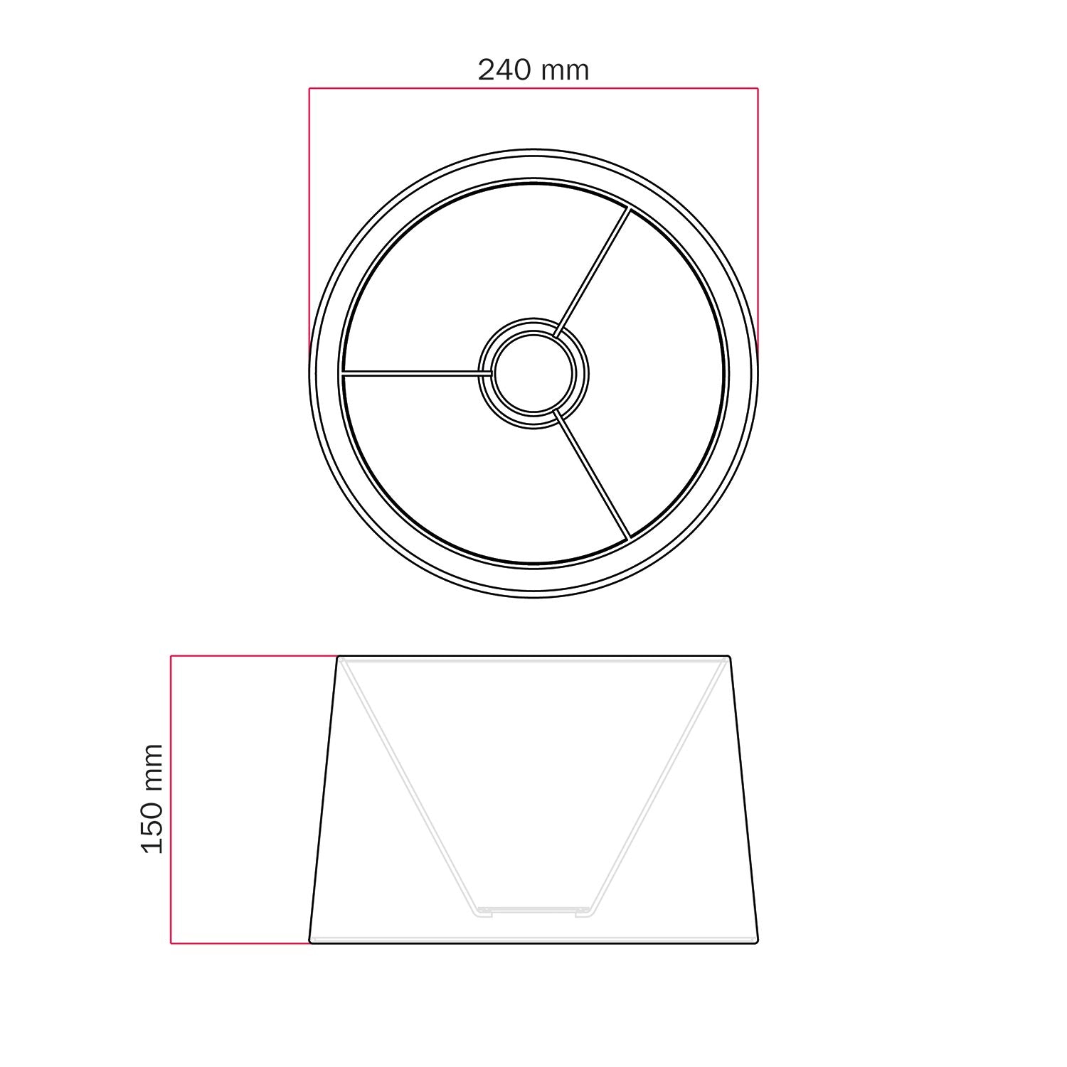 Paralume Athena con attacco E27 per lampada da tavolo - Made in Italy - Lana aragosta